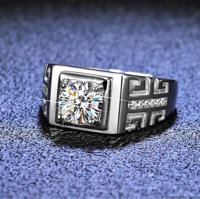 kazare ring for men | men rings | boys rings | ring for men adjustable Alloy Cubic Zirconia Rhodium Plated Ring