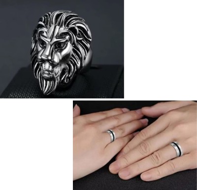 house of common VEDANSH ENTERPRISES STYLISH GOLD,SILVER &TITANIUM PLATED RINGS Silver Zircon Sterling Silver Plated Ring Set