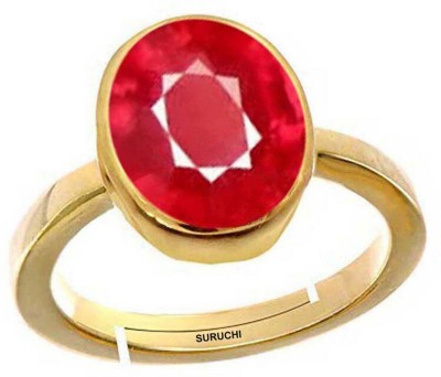 Suruchi Gems & Jewels Ruby (Manik) 8.25 Ratti or 7.50 Ct Gemstone Panchdhatu (5 Metal) Men Adjustable Stone Ring