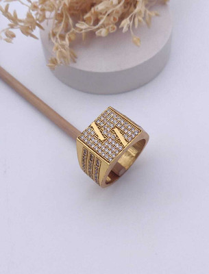 MAME CREATION Brass Diamond Gold Plated Ring