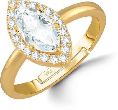 VIGHNAHARTA Sizzling Valentine White Solitaire Gold Plated Ring women and Girls Alloy Cubic Zirconia Gold Plated Ring