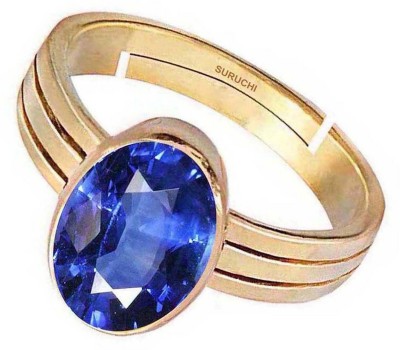 Suruchi Gems & Jewels Blue Sapphire (Neelam) 6.25 Ratti or 5.5 Ct Panchdhatu (5 Metal) Men Adjustable Stone Sapphire Ring