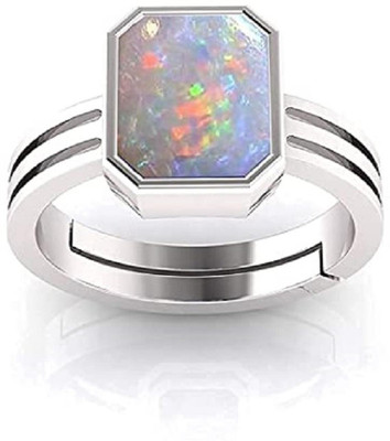 kirti sales Brass Opal Silver Plated Ring