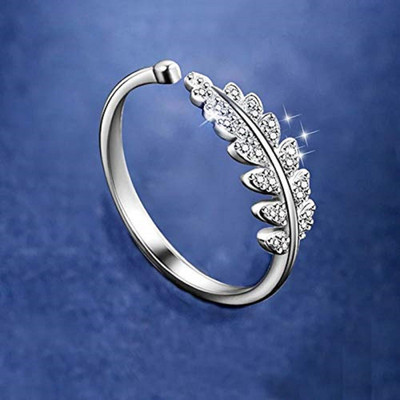 Deevora Silver Crystal Copper Plated Ring Set