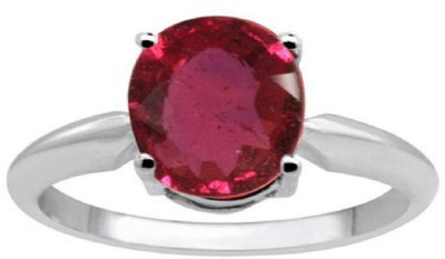 Gemzonite Ruby / Manik Ring Stone Ruby Silver Plated Ring