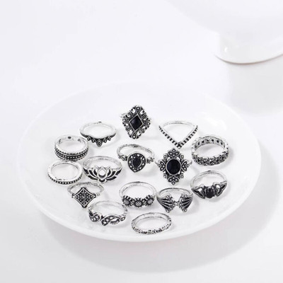 TheVineGirl Alloy Silver Plated Ring Set