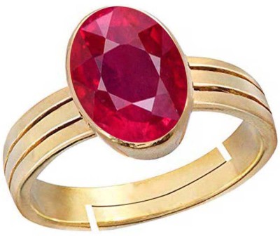PTM Ruby (Manik) 8.25 Ratti or 7.50 Ct Gemstone Panchdhatu (5 Metal) Men Adjustable Stone Ring