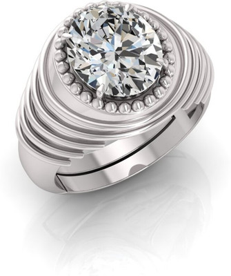 TODANI JEMS 14.25 Ratti Zircon Gemstone Adjustable Ring With Lab CertificateD Stone Zircon Silver Plated Ring