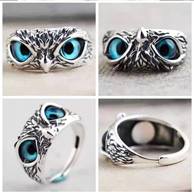 VellaFashion Owl Bird Open Adjustable Ring for Men & Women (Pack of 1) Stainless Steel Silver Plated Ring