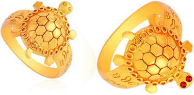 Dynamic Retail Global Tortoise Turtle Kachua Meru Ring for Men Women Boys Girl Vastu Fengshui R-A1 Brass Gold Plated Ring