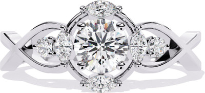 KUBER GEMS AND JEWEL 925 Sterling Silver CZ Ring for Women | Rhodium Plated Tarnish Free | Silver Cubic Zirconia Rhodium Plated Ring