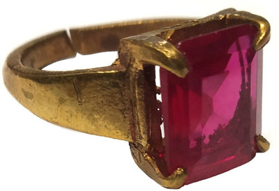 Gemzonite Ruby / Manik Ring with natural ruby gemstone certified ruby ston ring Stone Ruby Gold Plated Ring