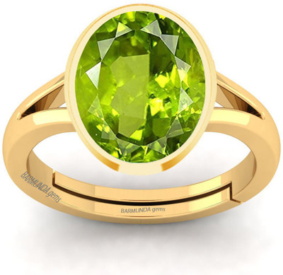 barmunda gems 5.25 Ratti Created Peridot Panchdhatu ring Metal Peridot Rhodium Plated Ring