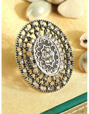 CHARMING JEWELS RNG-M-20137-SIL-CJ Alloy Cubic Zirconia Silver Plated Ring
