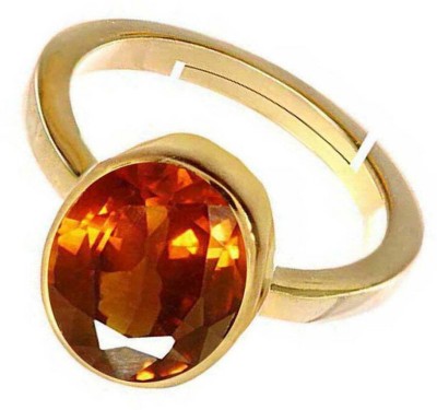 PTM Citrine (Sunehla) 10.25 Ratti or 9.50 Ct Panchdhatu (5 Metal) Women Adjustable Stone Ring