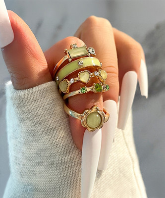 DESTINY JEWEL'S Alloy Gold Plated Ring Set
