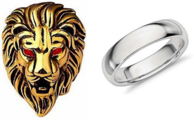 house of common VEDANSH ENTERPRISES STYLISH GOLD,SILVER AND TITANIUM PLATED RINGS SET Alloy Gold, Sterling Silver Plated Ring Set