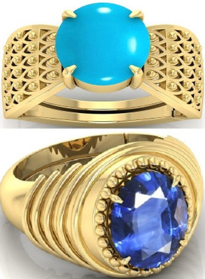 BHAIRAW GEMS Ratti Stone Adjustable Ring for Men & Women Stone Turquoise, Sapphire Ring