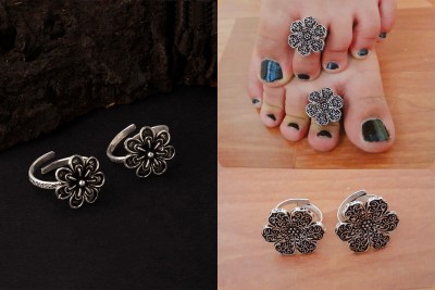 Bhakti Oxidised Toe Rings Brass Silver Plated Toe Ring