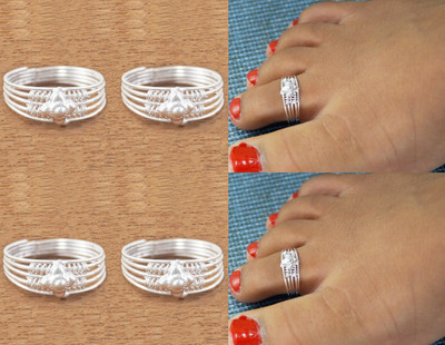 Goldfish Stylish Adjustable Toe Rings For Women Brass, Silver Toe Ring