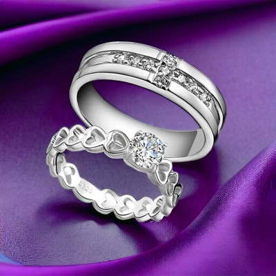 Sullery Stainless Steel Cubic Zirconia Silver Plated Ring