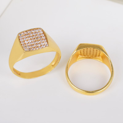 GORASH CREATION Alloy Cubic Zirconia Gold Plated Ring