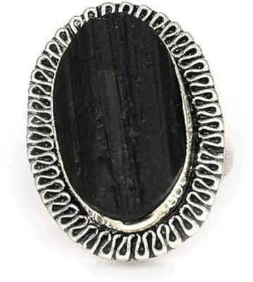 VIBESLE Black Tourmaline Adjustable Crystal Ring for Love - for Protection, Motivation Stone Crystal Ring
