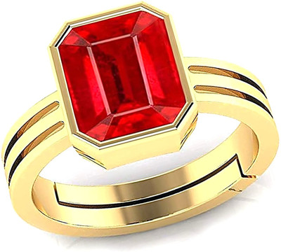 BWM GEMS Certified 3.25 Ratti Ruby Stone ( Manik ) Panchdhatu Alloy Ruby Ring