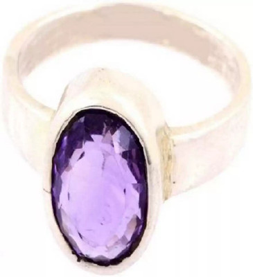 Chopra Gems Amethyst Stone Ring Original and Certified natural Katela/Jamunia For Men/Women Brass Amethyst Gold Plated Ring