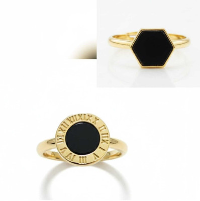 AARCHIS TRENDS Gold plated ring set for women and girls Stainless Steel Gold Plated Ring