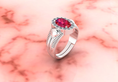 SIDHGEMS SIDHGEMS 10.25 Ratti 9.00 Crt Natural Burma Ruby Manik 925 Sterling Silver Ruby Silver Plated Ring