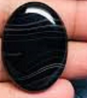 Sidharth Gems 9.25 Ratti 8.00 Crt Sulemani Hakik Stone Certified Natural Black Onyx Gemstone Moonstone Stone