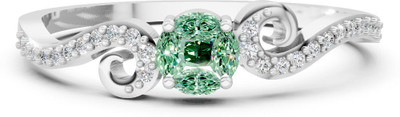 Aurium Sterling Silver Diamond, Cubic Zirconia Rhodium Plated Ring