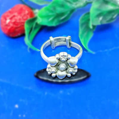 jsaj RING WITH HEART AND DESIGN BALLS WITH PEARL STONE Sterling Silver Carnelian Silver Plated Ring