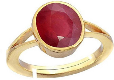 Gemzonite Ruby / Manik Ring with natural ruby gemstone certified ruby ston ring Stone Ruby Gold Plated Ring