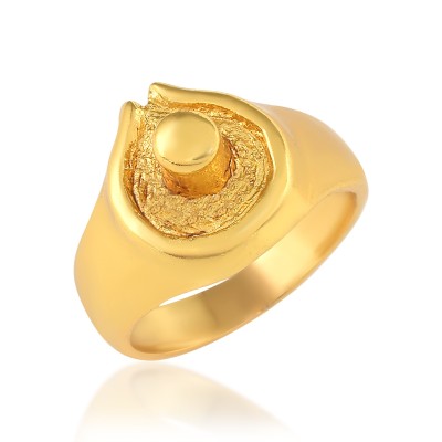 MissMister Brass Goldplated Heavy Pindi Shiva Shivling Fingerring Hindu Spiritual Jewellery Brass Gold Plated Ring