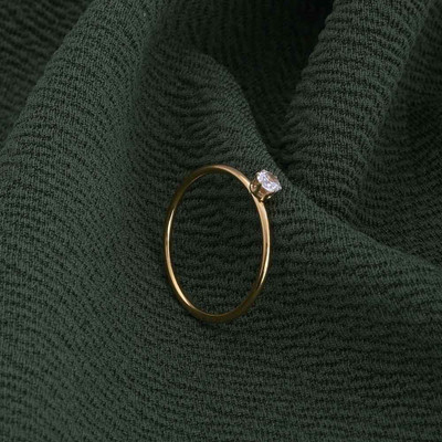 Palmonas 18K Gold-Plated Finger Ring Stainless Steel Cubic Zirconia Gold Plated Ring