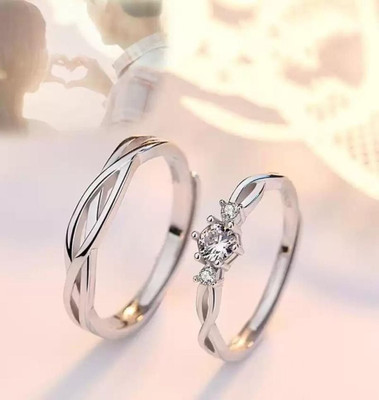 Vibeesle Women Ring (Pack of 2) Brass, Stainless Steel, Copper, Brass Rhodium, Silver, Titanium Plated Ring