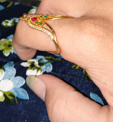 ZEELLO Brass, Copper Cubic Zirconia Gold Plated Ring