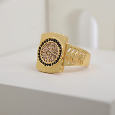 GORASH CREATION Brass Diamond Gold Plated Ring