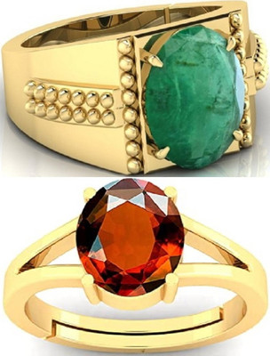 BHAIRAW GEMS Ratti Stone Adjustable Ring for Men & Women Stone Emerald, NA Ring