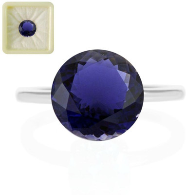 CaratYogi Certified Natural Iolite Gemstone 8.41 Carat 9.25 Ratti Round Shape for Stone Neeli Lolite Ring