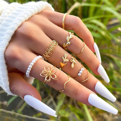 Jewels Galaxy Ring Combo Brass Gold Plated Stack Ring