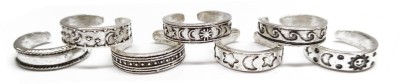 fabula Combo of 7 Oxidized Silver Bohemian For Women & Girls Stylish Latest Alloy Silver Plated Toe Ring
