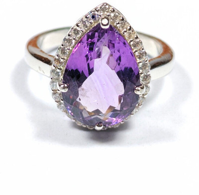 Shree Shyam Jewells Silver Cubic Zirconia Sterling Silver Plated Ring