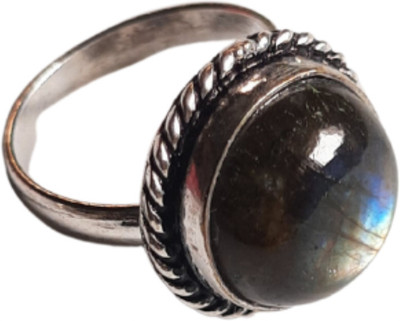 Maitri Export Natural Gemstone Crystal Stone Labradorite Round Ring For Men And Women Stone Agate Ring