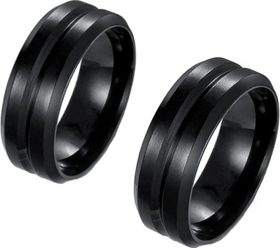 NEERJYOTI One line band ring combo set Alloy Titanium Plated Ring Set