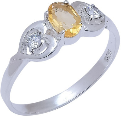 anika jewellers Yellow Citrine Topaz Natural Gemstone 925 Sterling Silver Ring For Her Cr-19-2 Sterling Silver Ring