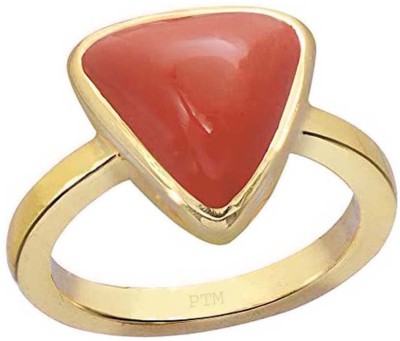 PTM Coral (Munga) Gemstone 9.25 Ratti or 8.5 Ct for Unisex Pure Copper (Tamba)-FKT5 Copper Coral Ring