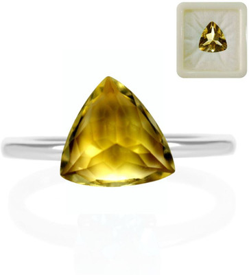 CaratYogi Real Certified Citrine Loose Gemstone 8.25 Ratti 7.5 Carat Trillion Shape for Stone Citrine Ring